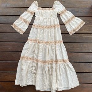 Vintage 70’s Roberta California prairie dress lace